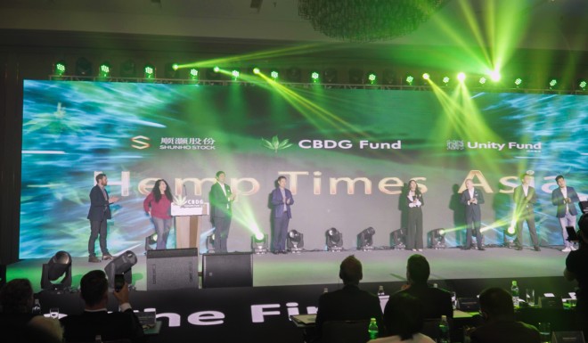 In Hong Kong, investors discuss their hemp investment plans at a conference in June.