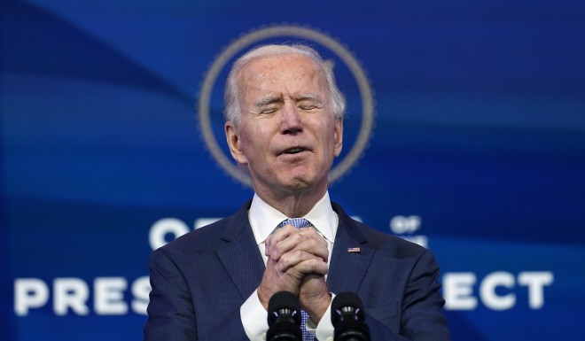 Joe Biden frequently credits his working-class Irish Catholic roots with shaping his values on social and economic issues. File photo: AP