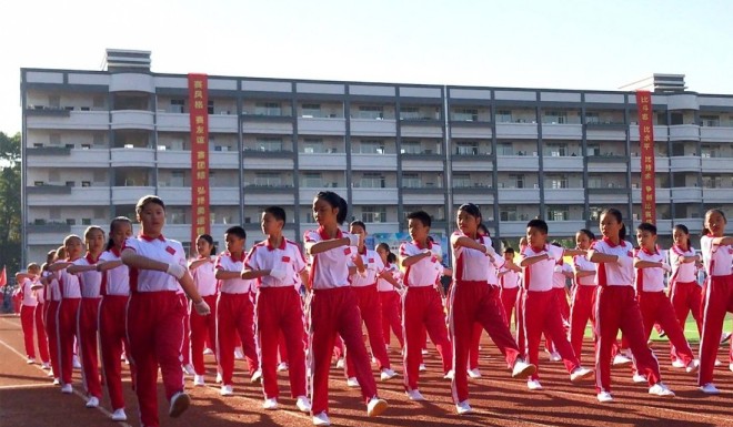 Jiangmen has invested billions of dollars on opening more than a dozen new schools to satisfy demand from parents for private education. Photo: Weibo