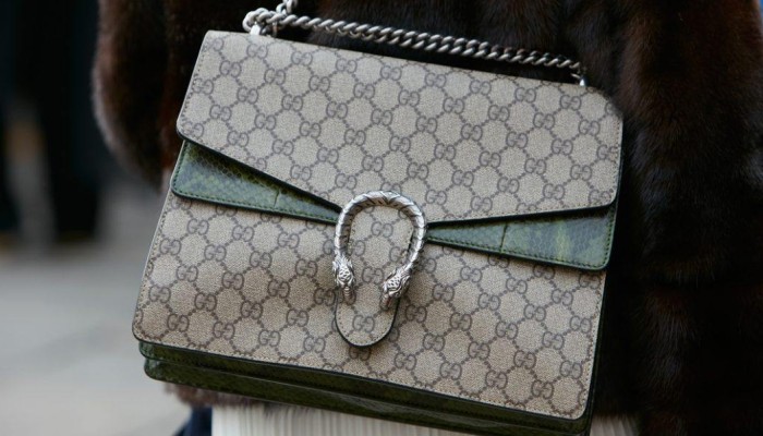Gg running cloth handbag Gucci Brown in Cloth - 25104294