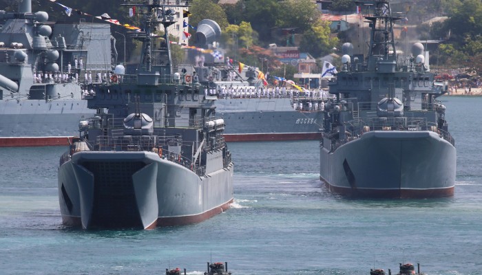 Russian Flag Raised Over Crimea Navy Headquarters