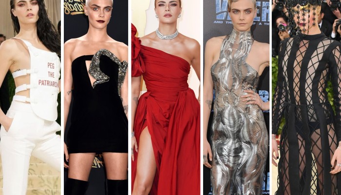 30 of Cara Delevingne's most daring red carpet looks ever: from a circus-inspired Dior ensemble and futuristic Chanel pantsuit to lingerie at Rihanna's Savage x Fenty show and a sheer Versace dress | 30 of Cara Delevingne's most daring red carpet looks ever: from a circus-inspired Dior ensemble and futuristic Chanel pantsuit to lingerie at Rihanna's Savage x Fenty show and a sheer Versace dress |