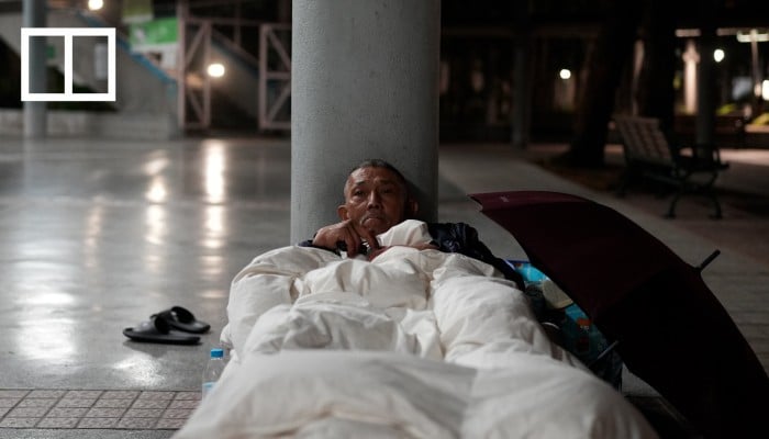 Homeless in Hong Kong weather the cold