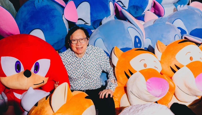 Jeffrey Lee with prizes he won at this year’s AIA Carnival at Central Harbourfront. Photo: Jocelyn Tam