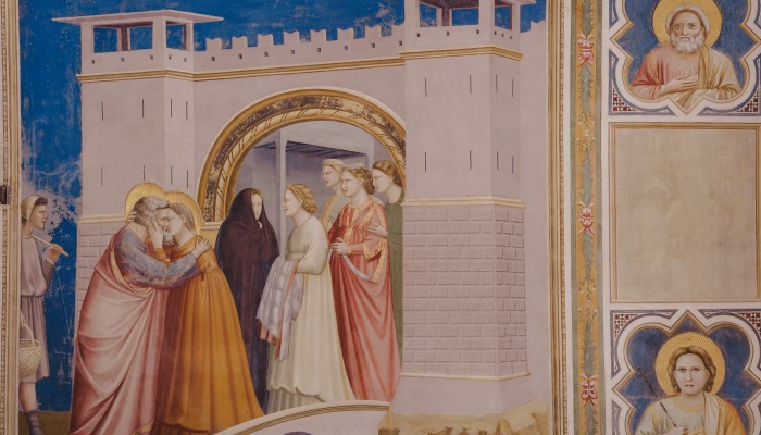 Meeting at the Golden Gate (circa 1305), 
by Giotto, in Padua’s Scrovegni Chapel. Photo: Getty Images