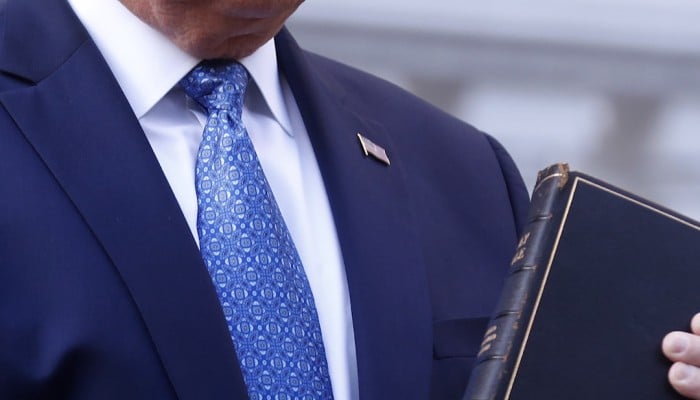 Trump reads Bible days after Jesus image controversy