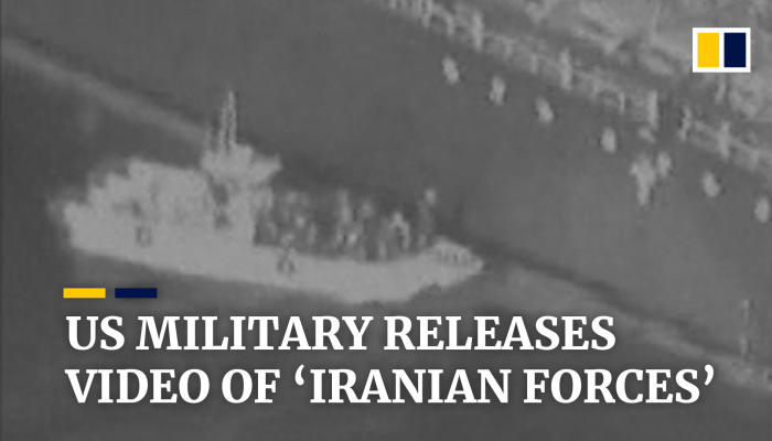 Us Military Releases Video Of Iranian Forces Removing Unexploded Mine