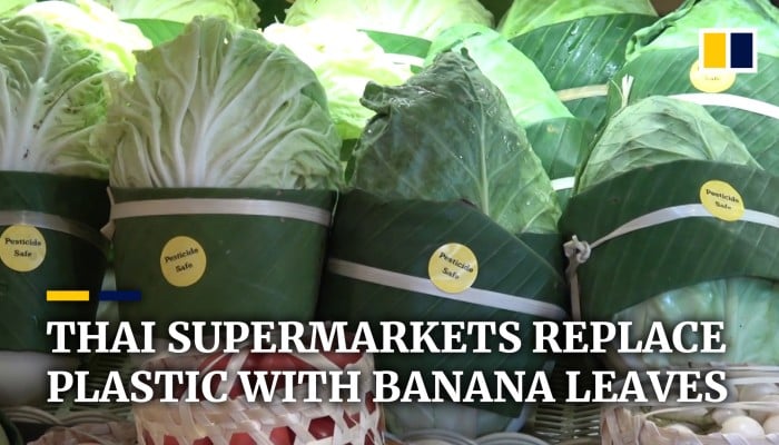 Thai Supermarket Reduces Plastic Waste By Switching To Banana Leaves