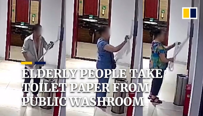 Elderly people help themselves to toilet paper at public washroom in China | South China Morning Post