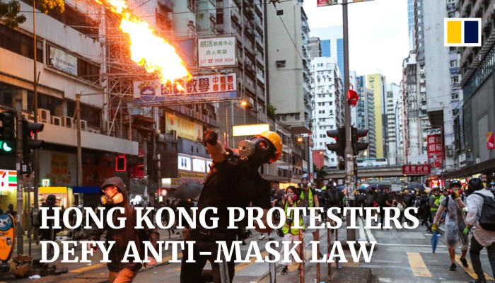 Hong Kong protesters defy anti-mask law with weekend marches | South China Morning Post