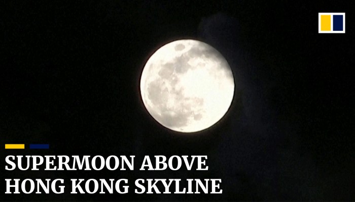 2020’s final supermoon spotted above Hong Kong skyline | South China ...