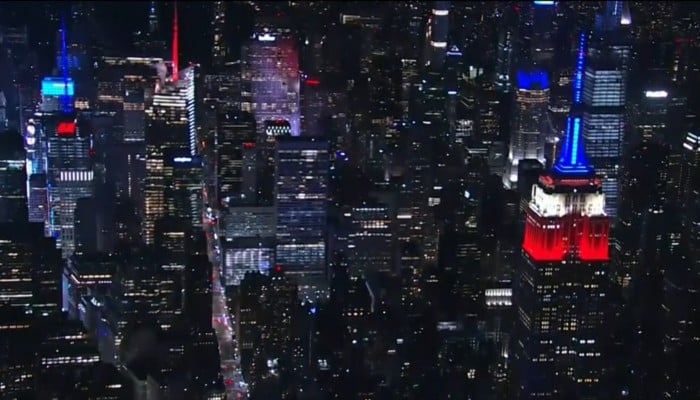 US presidential election: New York skyline lit up to mark Election Day |  South China Morning Post