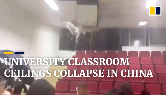 University classroom ceiling collapses under the weight of rainfall in ...