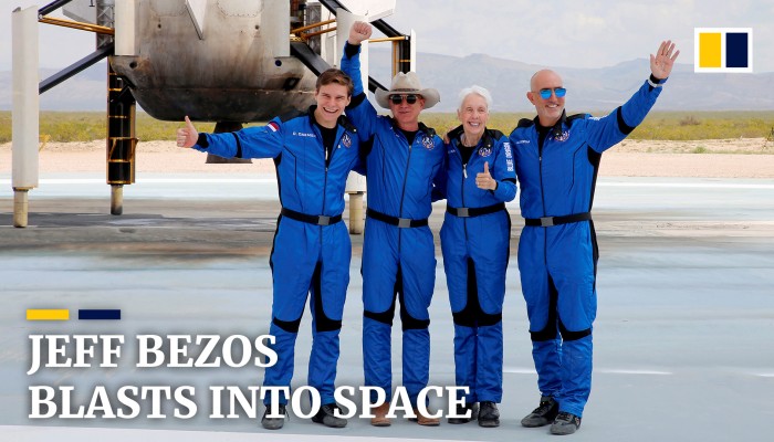 Best Day Ever Amazon Founder Jeff Bezos Launches To Space South Best Day Ever Amazon Founder Jeff Bezos Launches To Space South