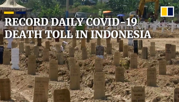 Indonesia mourns coronavirus victims as daily death toll reached another record high | South China Morning Post