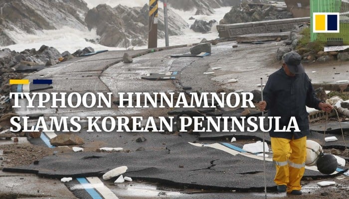 Typhoon Hinnamnor slams Korean peninsula leaving at least 2 dead, as ...