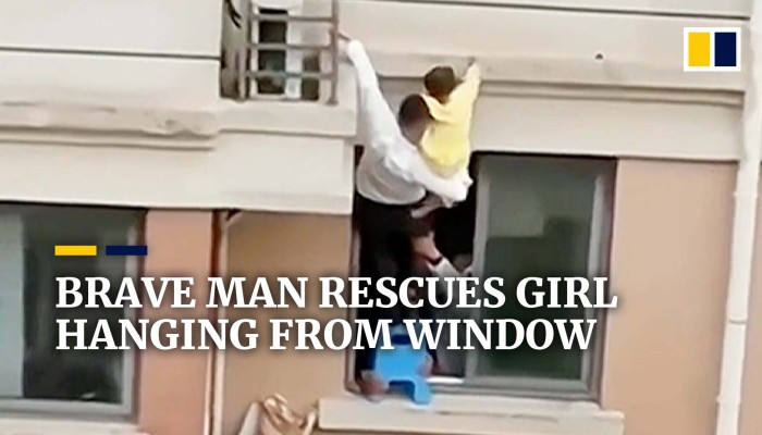 Brave Man In China Rescues 4 Year Old Girl Hanging From Window South
