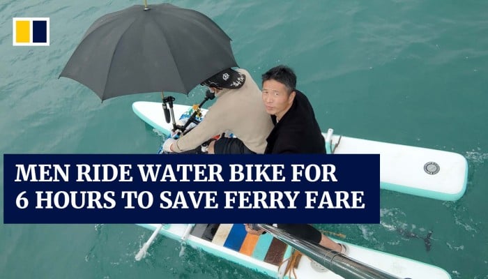 Man Water Rider Chinese men ride water bike for 6 hours to save ferry fare | South ...