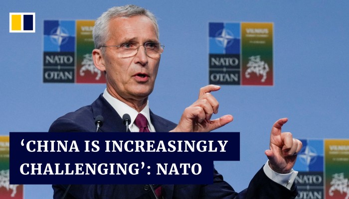 Nato leaders slam China over Russia ties and Taiwan threats in bloc’s ...