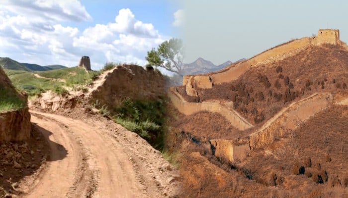 great wall of china broken by workers