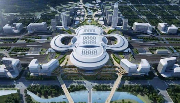 Chinese netizens pokes fun at proposed new train station's 'sanitary pad' design | South China Morning Post