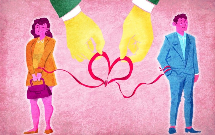 Where does Hong Kong turn to when digital romance fails? More of the city’s bachelors and bachelorettes are trading algorithms for professional human matchmakers. Illustration: Henry Wong