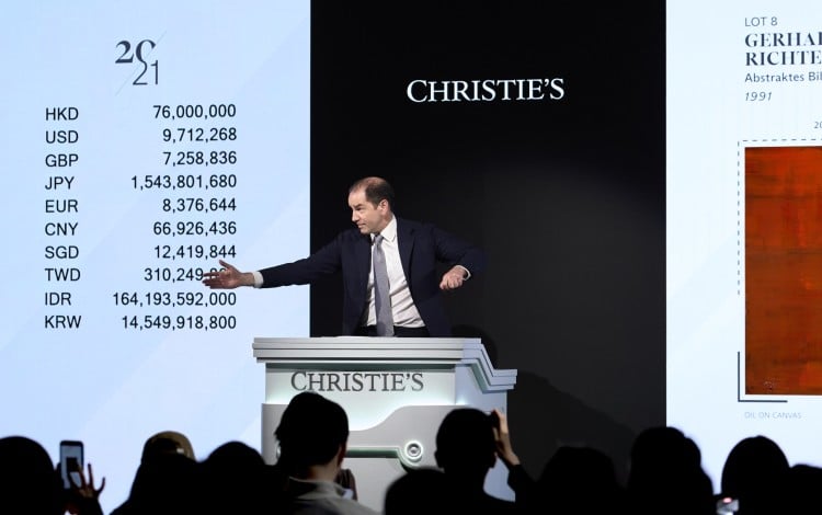 Gerhard Richter’s Abstraktes Bild is on its way to being sold for HK$92.1 million at Christie’s 20th/21st Century art evening sale in Hong Kong on March 27, 2026. Photo: Christie’s 