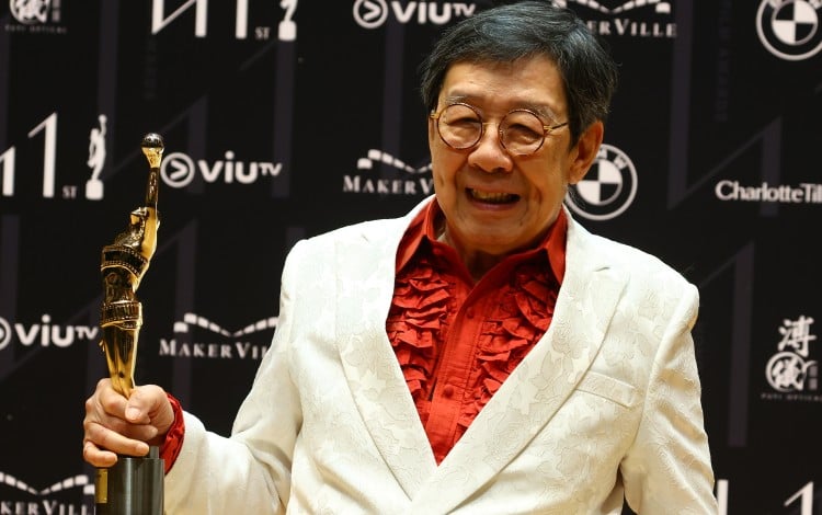 Hong Kong actor and singer Bowie Woo with his Lifetime Achievement Award at the 41st Hong Kong Film Awards at the Hong Kong Cultural Centre in Tsim Sha Tsui, on April 16, 2023. Woo set a Guinness World Record in June 2026 as the oldest Chinese artist to hold a solo concert at the age of 94. Photo: Dickson Lee