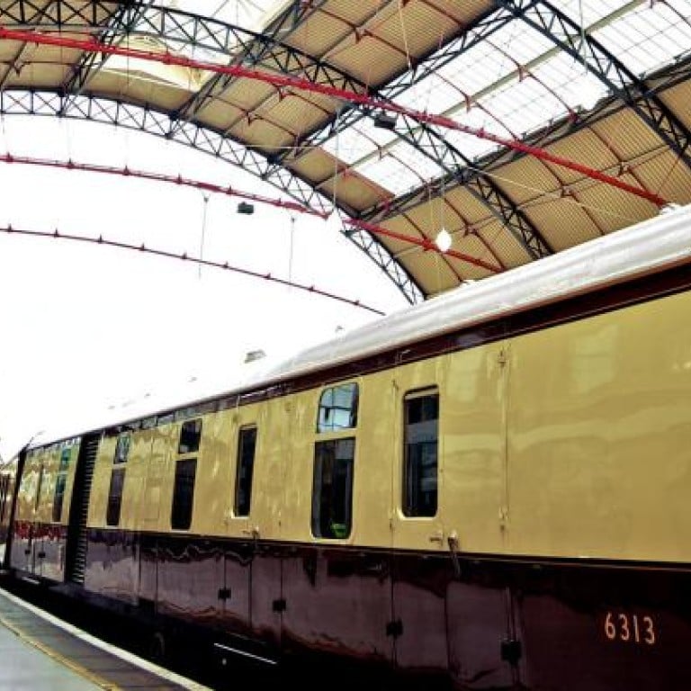The Orient-Express British Pullman pulls up at London's Victoria Station.