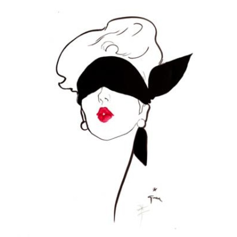 Rouge Baiser Blindfold by fashion artist René Gruau. Images: East Of Mayfair