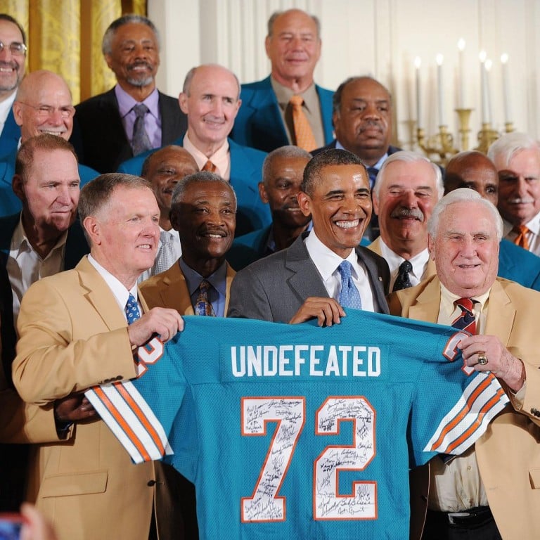 Belatedly, undefeated '72 Miami Dolphins welcomed at White House