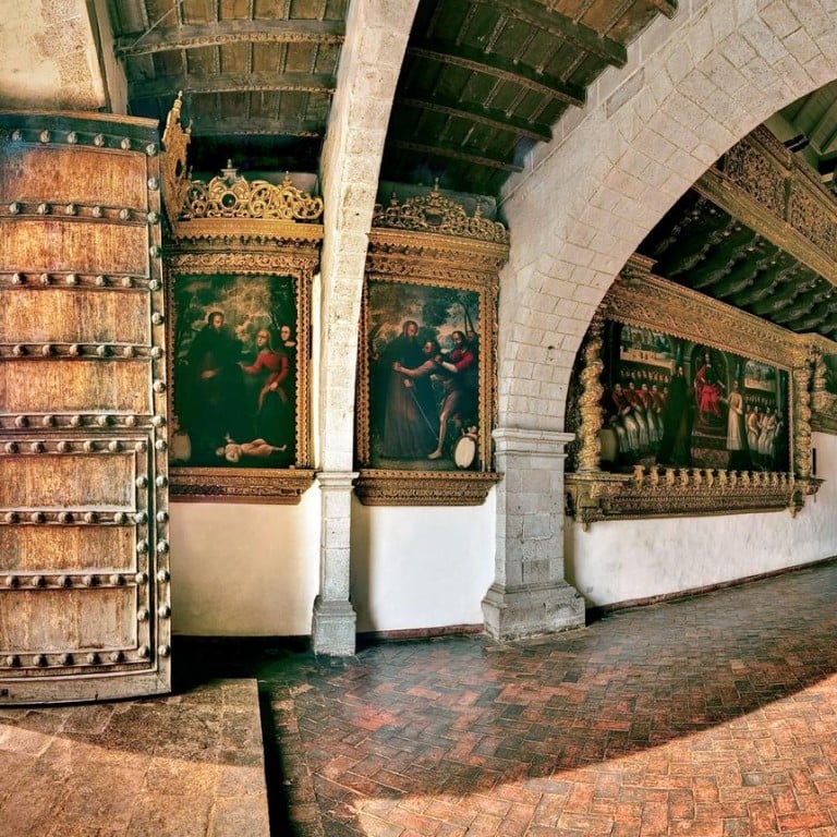 The San Antonio Abad chapel, with Plazoleta Nazarenas (left), at Hotel Monasterio in Cuzco, Peru. The hotel pays great attention to historical details.