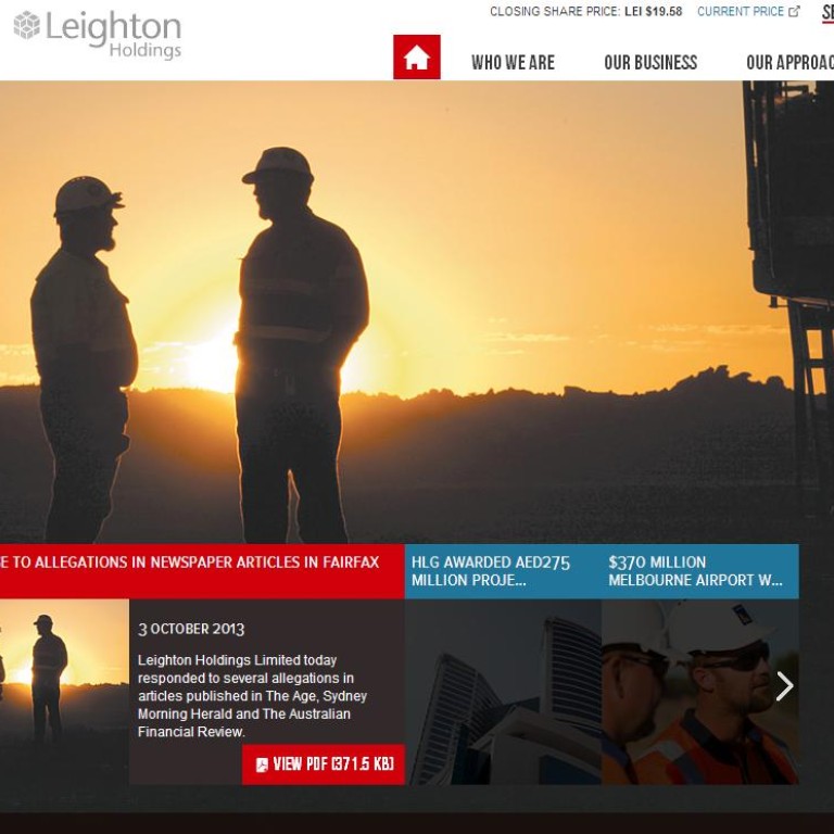 Australian construction giant Leighton Holdings accused of kickbacks South China Morning Post