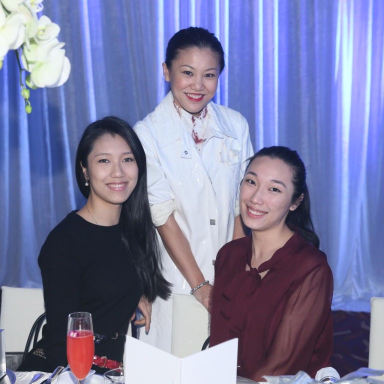 Newlywed Charlotte Chen (centre) back on the party scene with Vivien (left) and Valerie Liang
