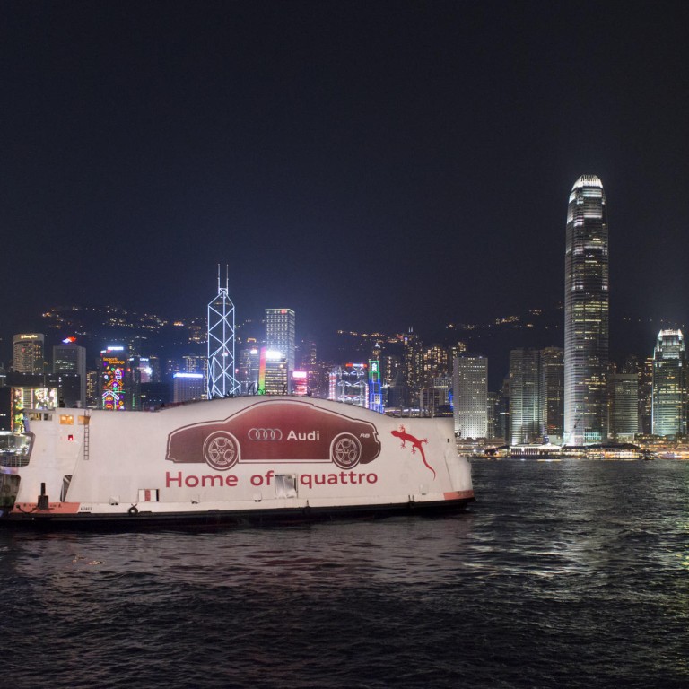 A Victoria Harbour ferry was dressed up for Audi's Home of Quattro party