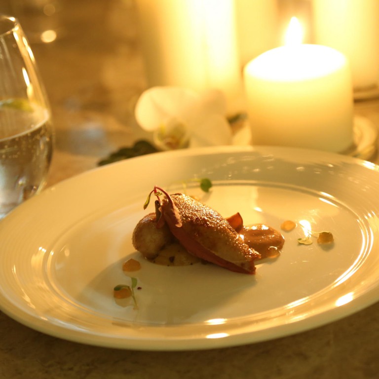 Chef Chen Lanshu infused Yilan-style cured pork liver in the pigeon de bresse dish