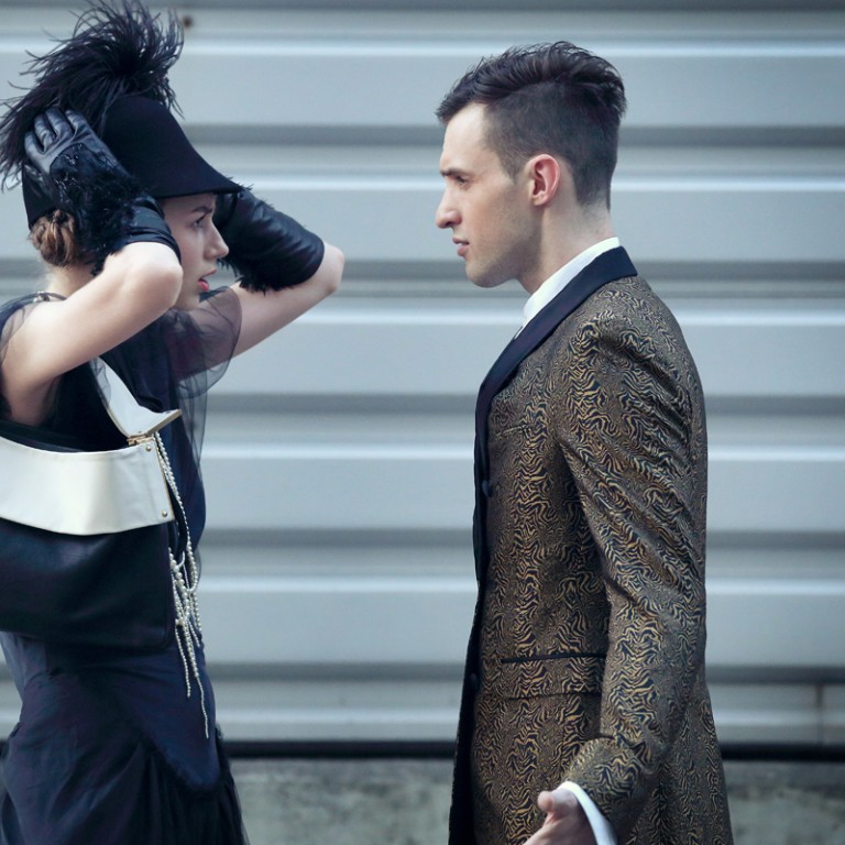 ON HER: LANVIN Bag, HK$25,100; Hat, HK$13,200 Gloves, HK$10,600; CHANEL Necklace, HK$29,300; VIVIENNE WESTWOOD Dress. Price on request. ON HIM: ROBERTO CAVALLI Blazer, HK$22,900; PRADA Shirt, HK$7,000