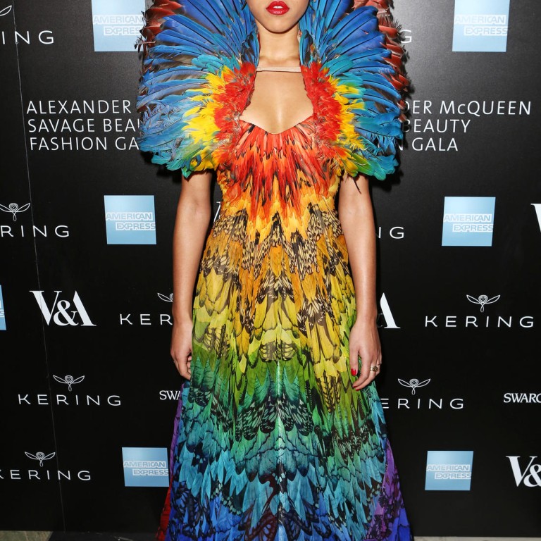 Singer FKA twigs made a colourful fashion statement at the gala