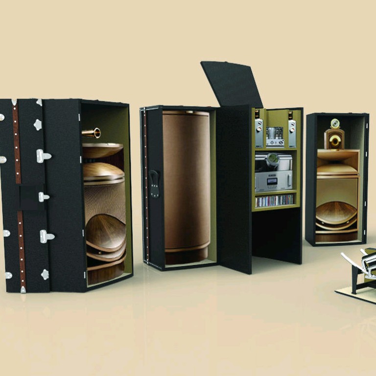 The bespoke Moynat trunk for audiophiles houses the most high-end audio equipment money can buy. Technical input is provided by audio engineers from the prestigious Abbey Road Studios of London.  Illustration: Moynat