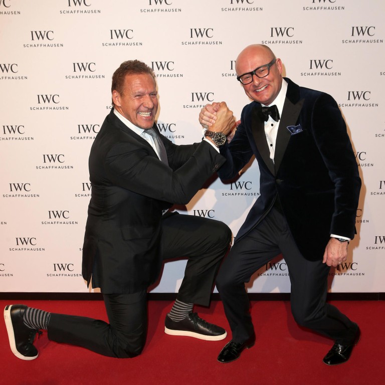 Ralf Moller and IWC CEO Georges Kern strike an interesting pose at the event #stylescmp