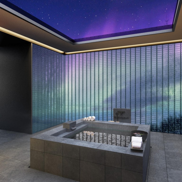 The ice pavilion has a spacious bathroom and relaxing area. Its floor-heating system and fireplace can be controlled via the user’s smartphone. Illustrations: HBA Hong Kong