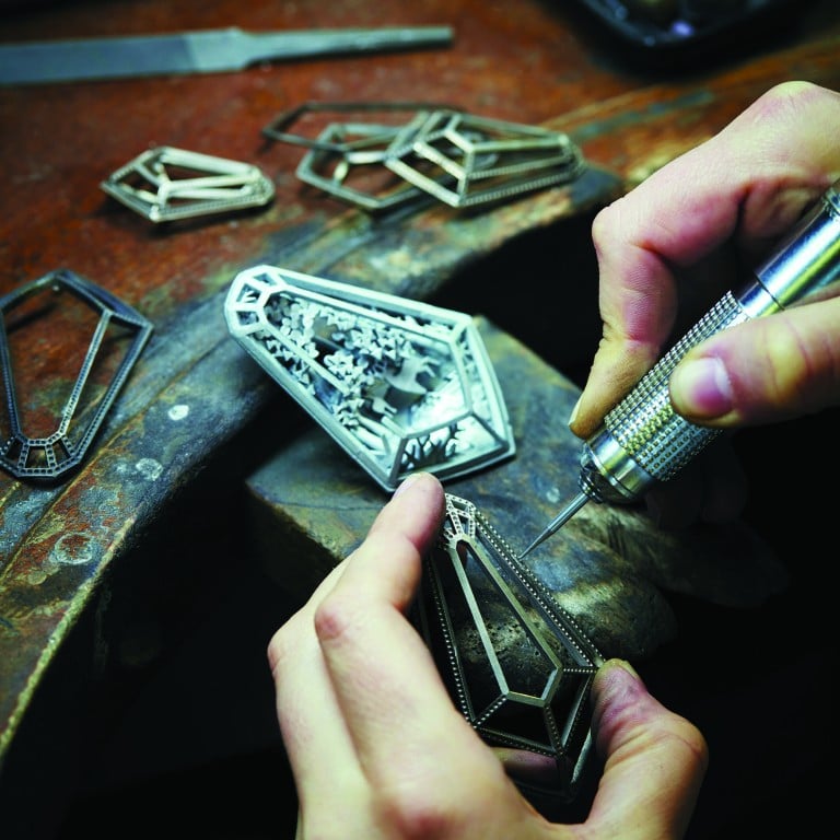 Boucheron’s Hôtel Particulier necklace from its 26 Vendôme collection uses rock crystals prominently.