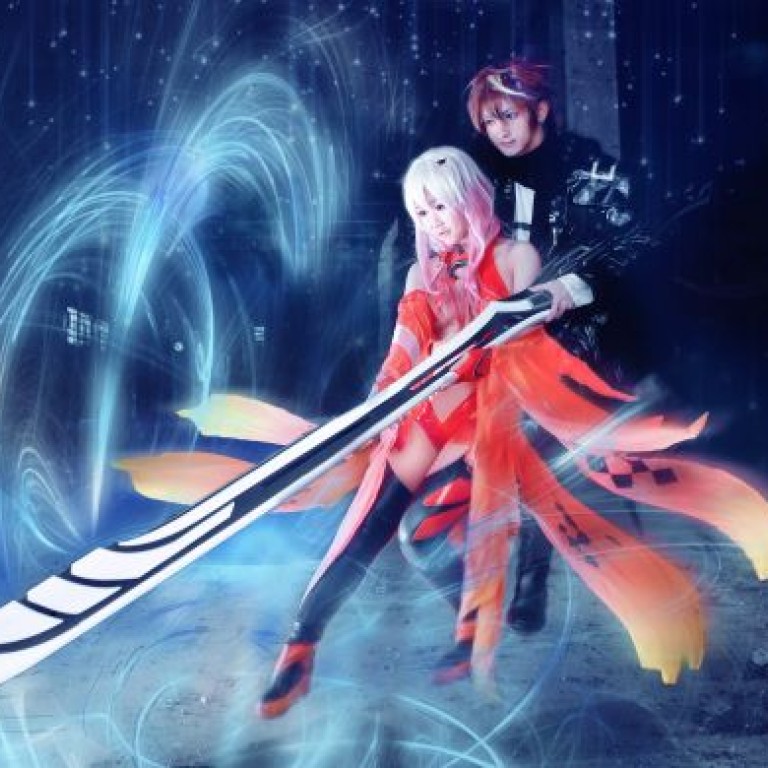 Guilty Crown cosplay editorial photography. Image of animation