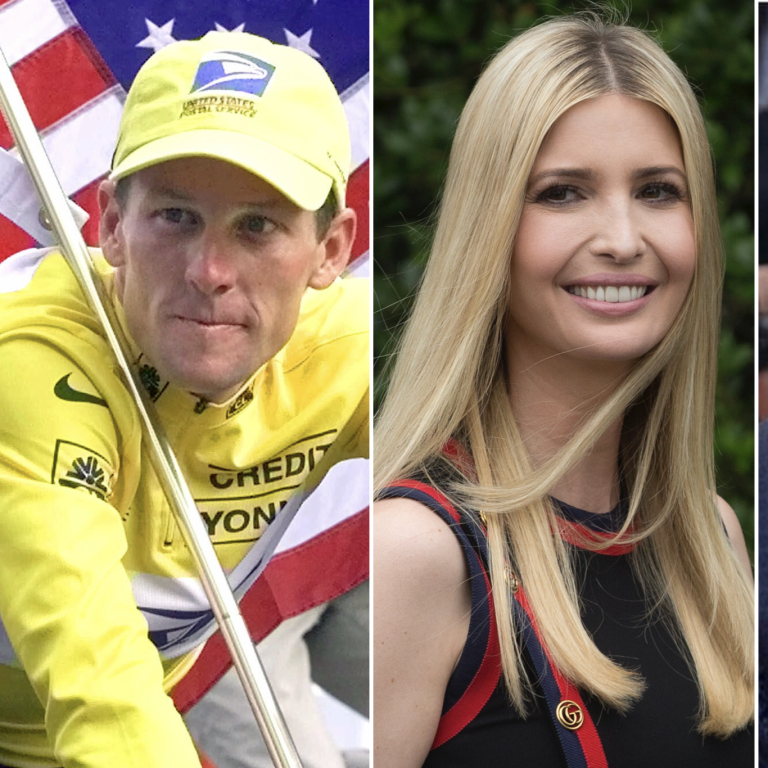 Lance Armstrong and Topher Grace are two famous fellas Ivanka Trump once dated. Photos: AP, EPA-EFE, @tophergrace/Instagram