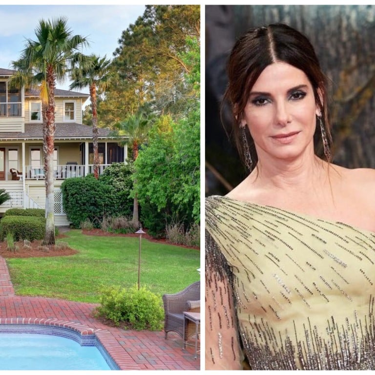 Sandra Bullock and her home in Tybee island. Photos: @sandrabullockco/ Instagram; Celia Dunn Sotheby’s International Realty