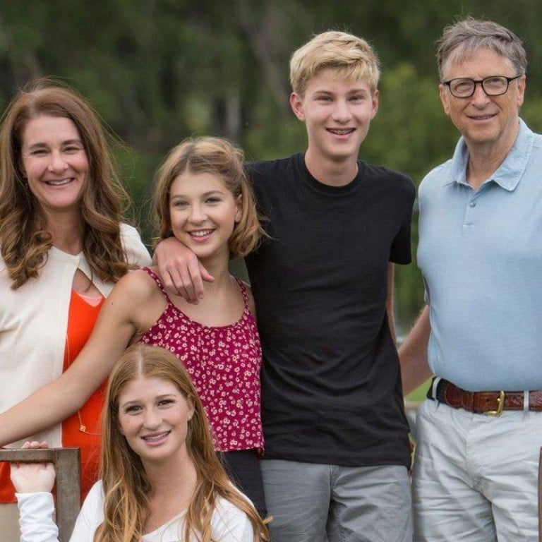 The Gates family, from left to right: Melinda, Jennifer (front), Phoebe, Rory, and Bill. Photo: Bill Gates/Facebook