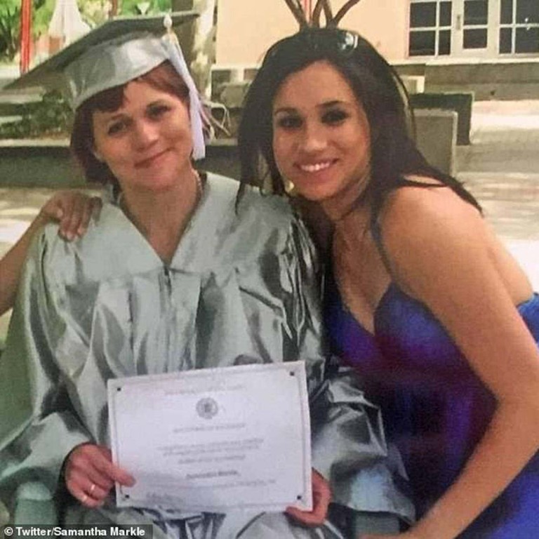 Half-sisters Samantha and Meghan Markle. Photo: @samanthamarkle/Twitter