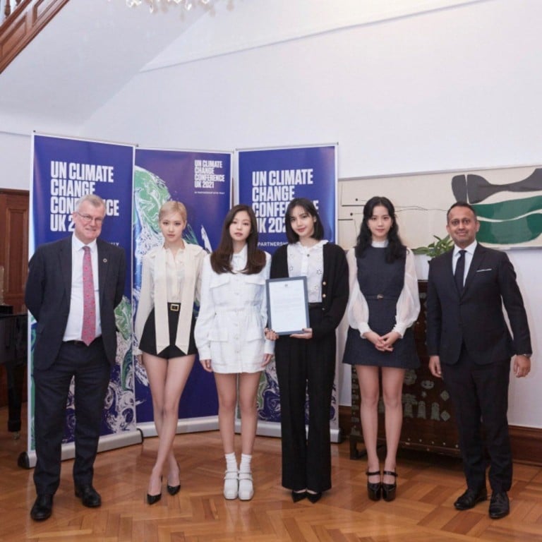 Blackpink as the official advocates for COP26. Photo: @BLACKPINKGLOBAL/ Twitter