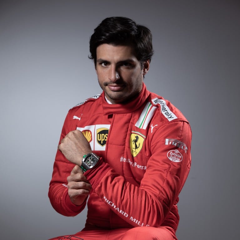 Racing driver Carlos Sainz sports a Richard Mille watch. Photo: Scuderia Ferrari Press Office