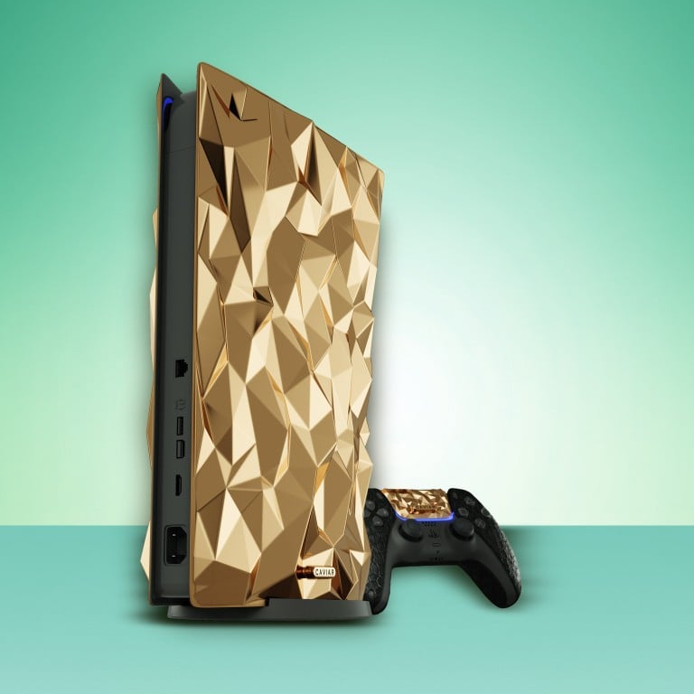 Caviar’s “Golden Rock” PlayStation 5. Photo: PlayStation